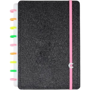 Caderno Inteligente Medio Lets Glitter Neon Black-108964-14746