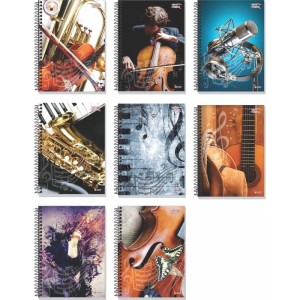 Caderno Musica 8 Capas 64 Folhas 63g. Univ.-081671-44019