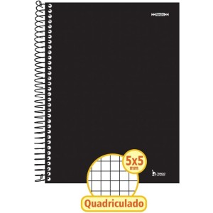 Caderno Quadriculado Univers. 5x5mm 96f Espiral Preto Cd-062513-49803