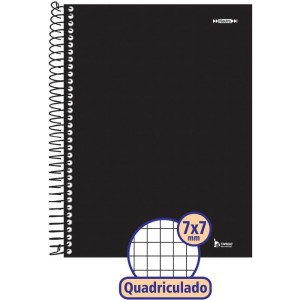 Caderno Quadriculado Univers. 7x7mm 96f Espiral Preto Cd-060529-12940