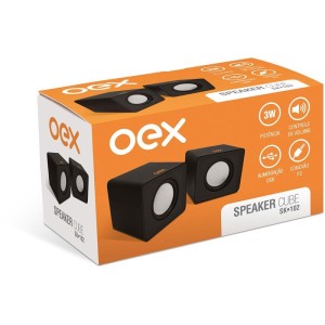 Caixa De Som P/ Computador Speaker Cube Preta 3w Usb/p2-085117-91539