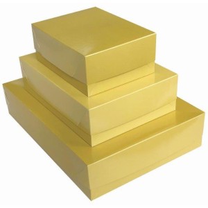 Caixa Para Presente Com Tampa Gd 35x25,5x7,5 Dourado-099517-15943