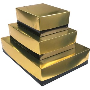 Caixa Para Presente Com Tampa Paris Pq 14,5x19x7,5 Dourada-100935-17457