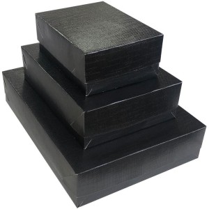 Caixa Para Presente Com Tampa Viena Gd 25,5x35x7,5 Preta-100945-44826