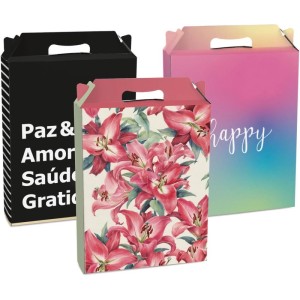 Caixa Para Presente Decorada Retangular M 18x7,5x21 Sortida-060315-91081