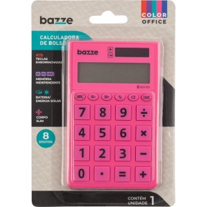 Calculadora De Bolso 8 Dig. Bazze Rosa-090192-18985