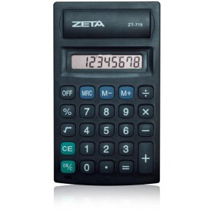 Calculadora De Bolso 8 Dig. Pilha Aa Preta-033991-90018