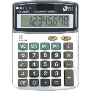 Calculadora De Bolso 8digitos Bateria/solar Prata-067389-74617