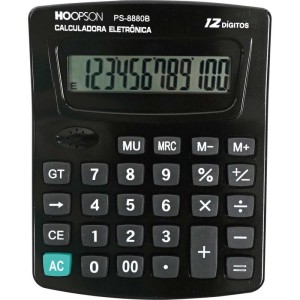 Calculadora De Mesa 12digitos Pilha Preta-067399-21060