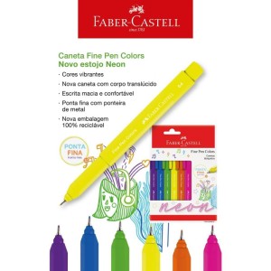 Caneta Com Ponta Porosa Fine Pen Colors 6cores Neon-091377-58996