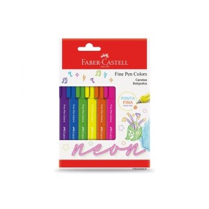 Caneta Com Ponta Porosa Fine Pen Colors 6cores Neon-091377-93005