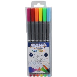 Caneta Com Ponta Porosa Fineliner 0.4mm 6 Cores