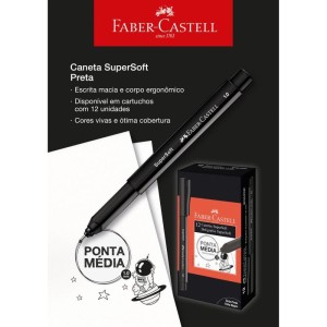 Caneta Com Ponta Porosa Supersoft Pen 1.0mm Preta-099907-31154