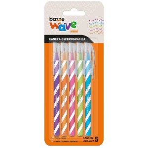 Caneta Esferografica Bazze Wave Mini 5 Cores-100128-32203