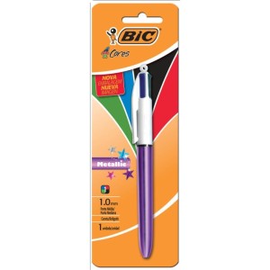 Caneta Esferografica Bic 4 Cores Metallic Corpo Rx-006790-84122