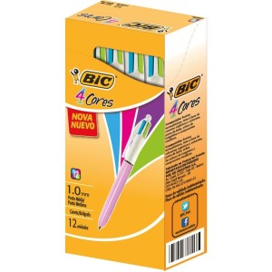 Caneta Esferografica Bic 4 Cores Refresh Corpo Rosa-067350-72139