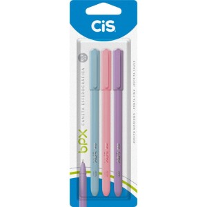 Caneta Esferografica Cis Bpx 0,7mm Bl.c/3 Cores-096344-59299