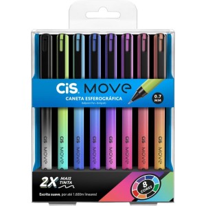 Caneta Esferografica Cis Move 0.7mm 8 Cores-061075-23788