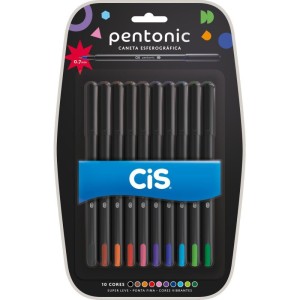 Caneta Esferografica Cis Pentonic 0,7mm 10 Cores-095912-21763