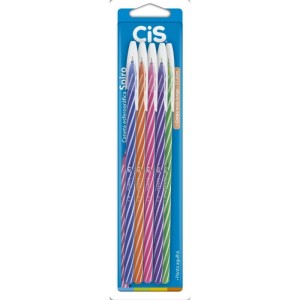 Caneta Esferografica Cis Spiro 0,7mm 5cores Bl.-088637-18670