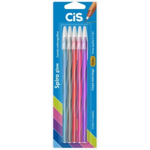 Caneta Esferografica Cis Spiro Glow 0,7mm 5 Cores-095914-32817