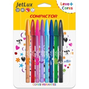 Caneta Esferografica Jet Lux 8 Cores-105803-24696