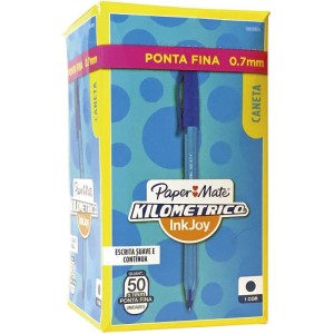 Caneta Esferografica Kilometrica 100 Fina Azul-055687-19015