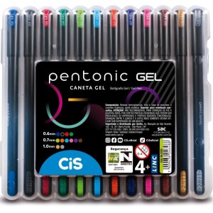 Caneta Gel Cis Pentonic 12 Cores-103300-70144