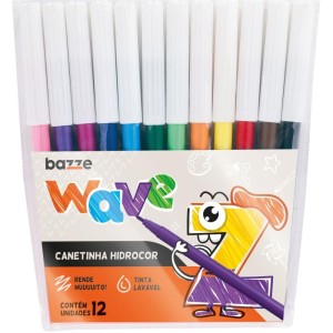 Caneta Hidrografica Bazze Wave 12 Cores-091921-49445