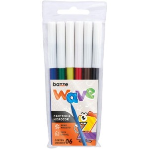 Caneta Hidrografica Bazze Wave 6 Cores-092183-43862