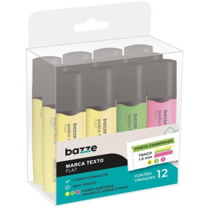 Caneta Marca Texto Bazze Flat Am/rs/vd-100119-23598