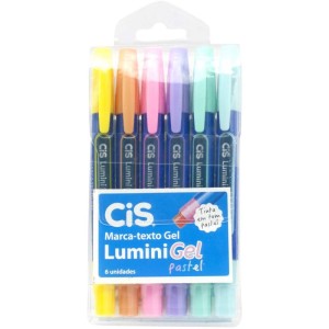 Caneta Marca Texto Cis Lumini Gel Pastel 6cores-081459-29276