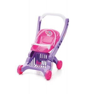 Carrinho De Boneca Bebaby 2em1 Rosa-082676-37473