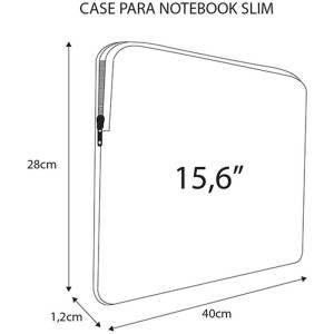 Cases Para Notebook Neoprene Preto Slim 15,6 Pol-097424-68472