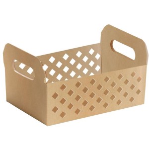 Cesta De Papel Caixote Kraft G Vazado 25x19cm-034223-18237