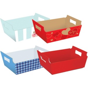 Cesta De Papel Decorada Tam Mg 27x18,5x9,5cm.-086003-61848