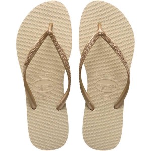 Chinelo Havaianas Feminino Slim 37/8 Areia/dourado-046902-31090