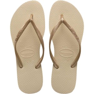 Chinelo Havaianas Feminino Slim 39/0 Areia/dourado-046903-33604