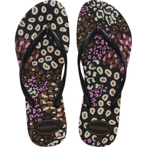 Chinelo Havaianas Feminino Slim Animals 35/6 Preto-104440-34085