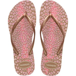 Chinelo Havaianas Feminino Slim Animals 35/6 Rose Gold-104446-95621