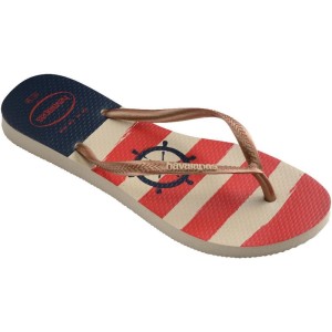 Chinelo Havaianas Feminino Slim Nautical 35/6 Rose Gold-108035-85392