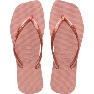 Chinelo Havaianas Feminino Slim Square 35/6 Rosa Crocus-103213-81354