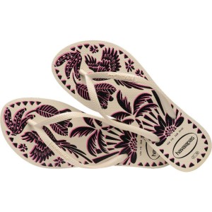 Chinelo Havaianas Feminino Slim Tucano 37/8 Bege Palha-108053-58358