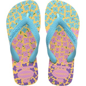 Chinelo Havaianas Infantil Kids Flores 25/6 Amarelo Caja-104472-54728