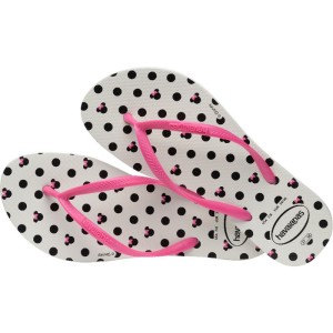 Chinelo Havaianas Infantil Slim Disney 29/0 Branco/rosa-108068-36007