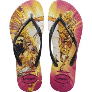 Chinelo Havaianas Licenciado Slim Heroinas 35/6 Bege Palha-083110-37895