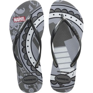 Chinelo Havaianas Licenciado Slim Marvel 35/6 Cinza Aco-099700-16835