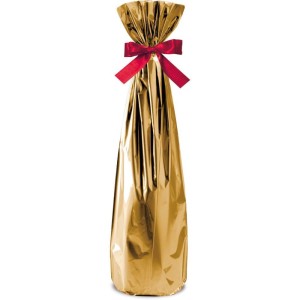 Embalagem Para Garrafa 15x44cm Saco Metaliz.dourado-044860-25233