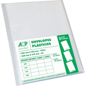 Envelope Plastico Sem Furo Oficio Medio 0,10mm-049091-57004