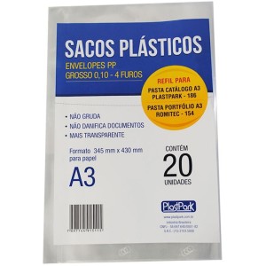 Envelope Plastico A3 4furos Grosso Pp-053757-29646